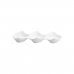 Petisqueira com 3 Divisórias em Porcelana Branca 27x12x4cm