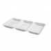 Petisqueira com 3 Divisórias em Porcelana Branca 28x14x3cm