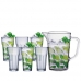 Jogo de Jarra e 6 Copos Maxim em Vidro 1200ml 