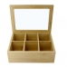 Caixa Organizadora em Bambu com 6 Divisórias 22x18x7,5cm
