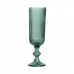 Jogo com 6 Taças Cameratta Verde em Vidro para Champanhe com Borda Dourada 160ml